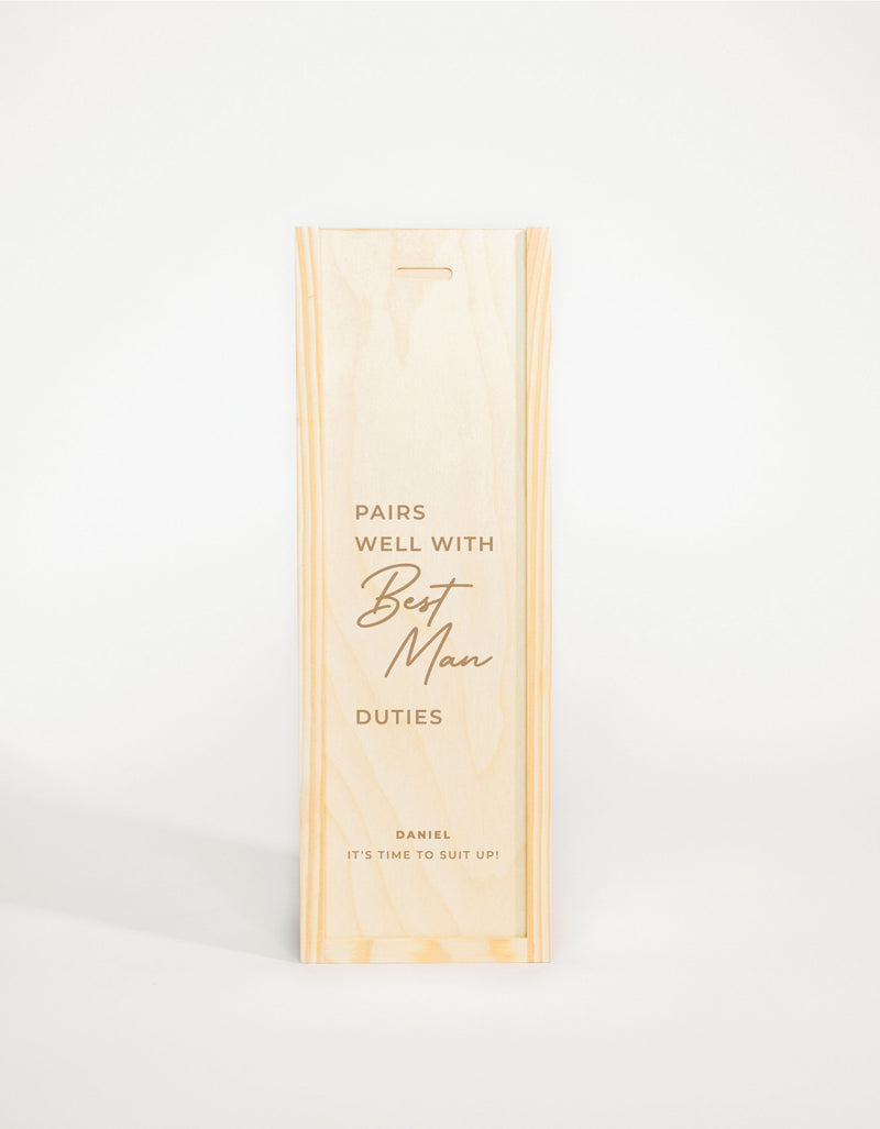 PAIRS WELL WITH BEST MAN DUTIES (FR)