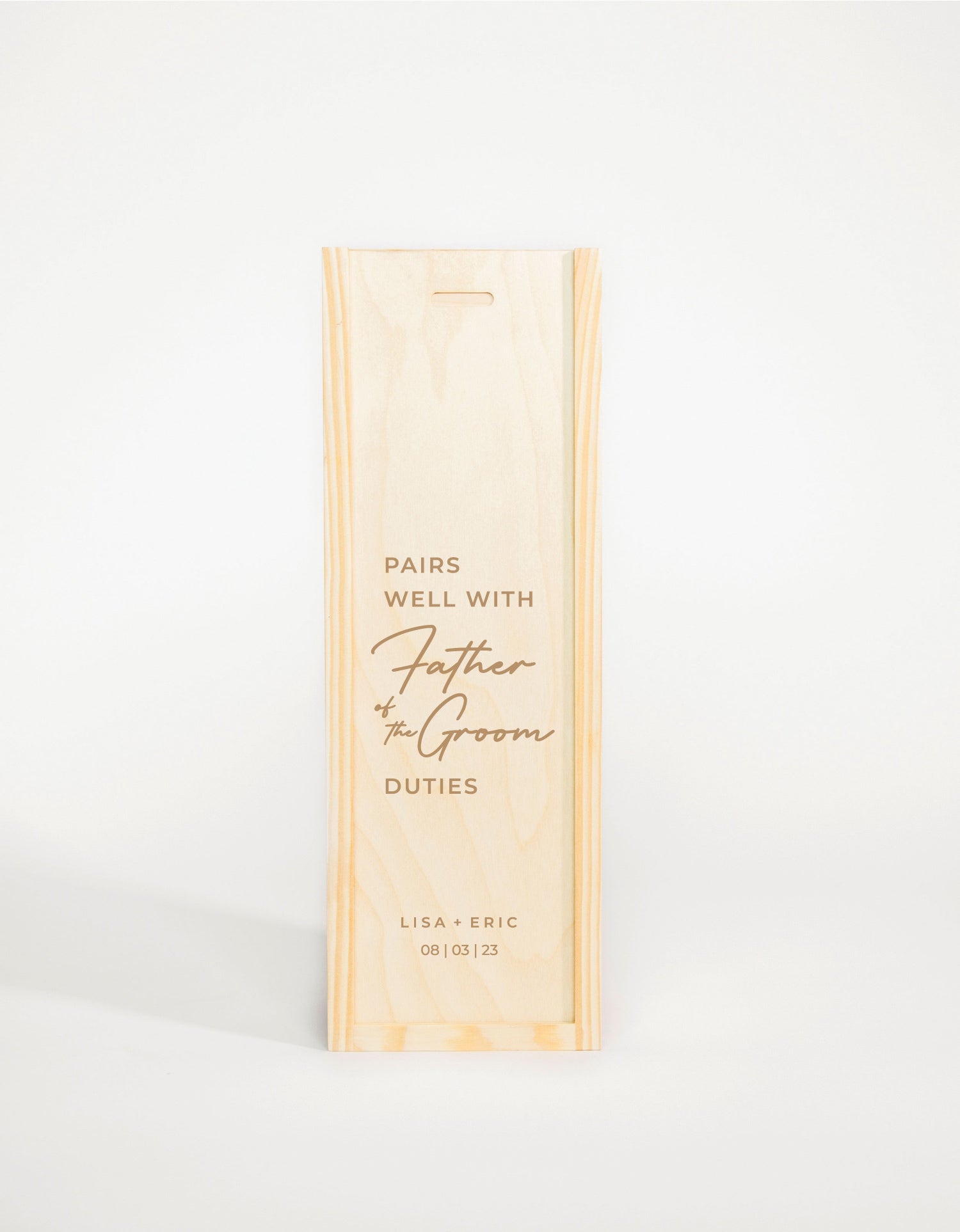 PAIRS WELL WITH FATHER OF THE GROOM DUTIES (FR)