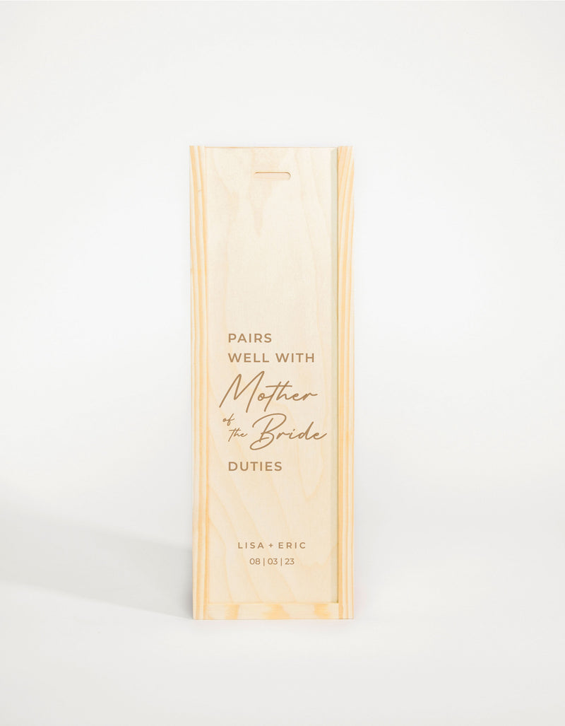 PAIRS WELL WITH MOTHER OF THE BRIDE DUTIES (FR)