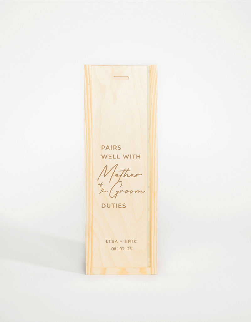 PAIRS WELL WITH MOTHER OF THE GROOM DUTIES (FR)