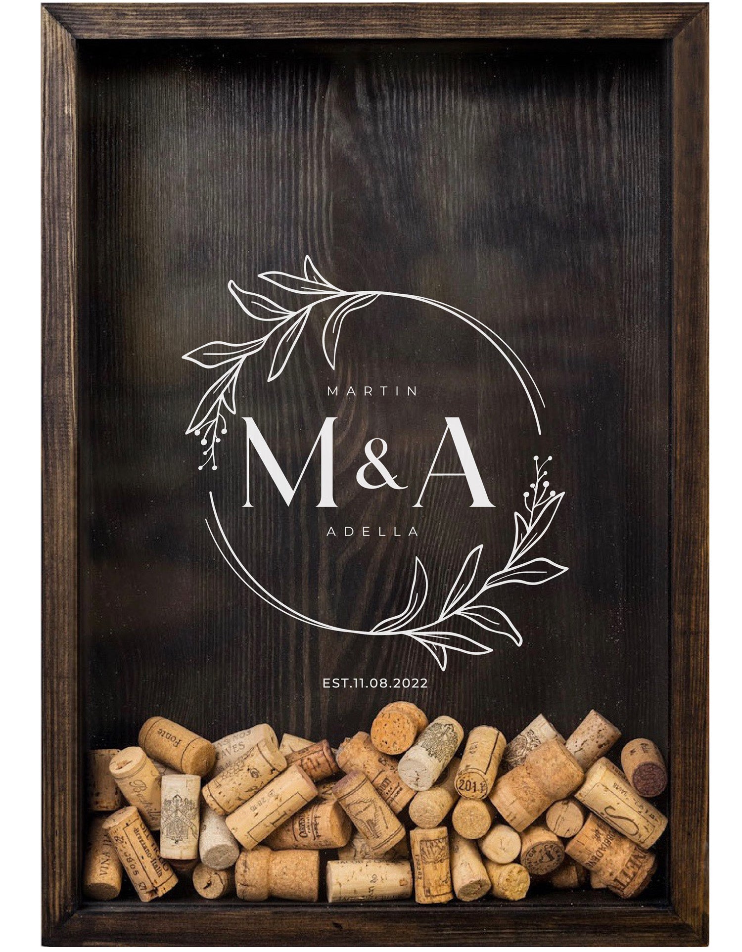 wine-cork-holder-wedding-monogram-black